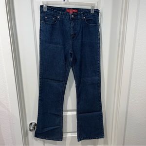 Cos Jeans regular Fit Jeans Women sz 8 Dark Wash Embroidery Embellished 90s Y2K